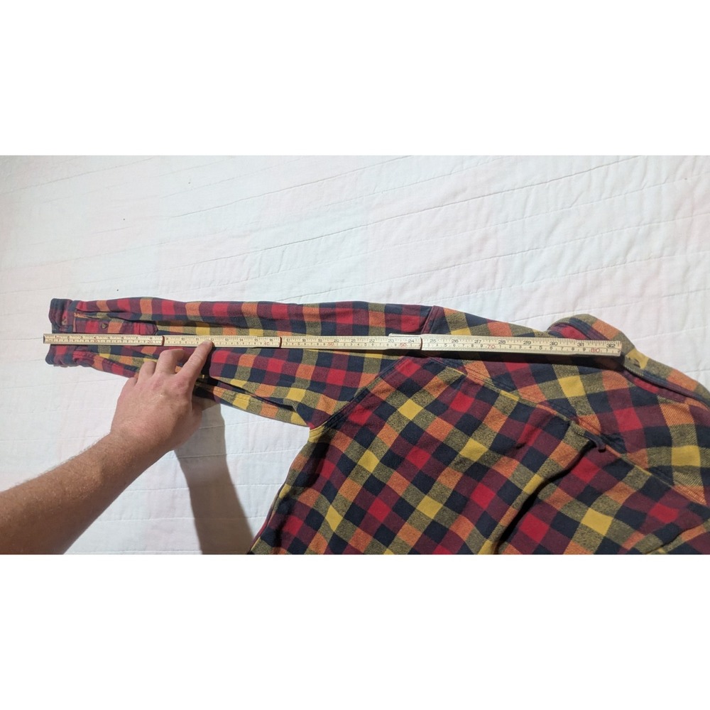 FjallRaven Skog Shirt Men's Large Plaid Check Heavy Flannel Slim Fit Roll Tab - Picture 7 of 13
